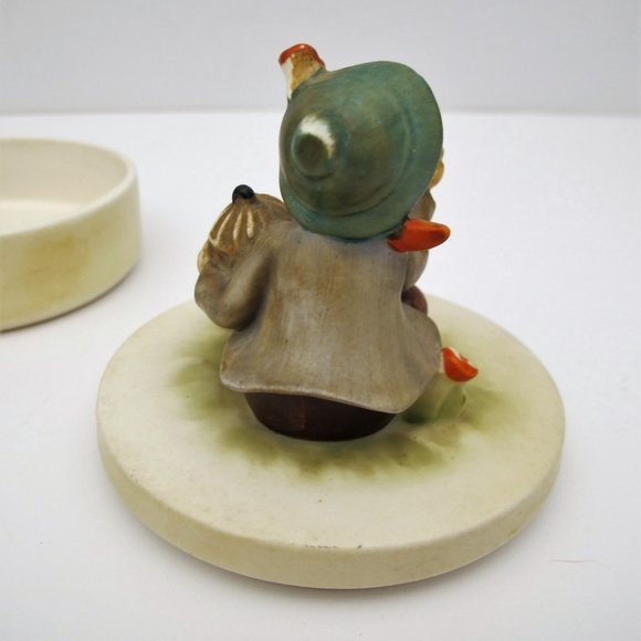 Vintage Napcoware Our Children Summertime Trinket Box Boy & Yellow Bird 580 - Picture 8 of 8